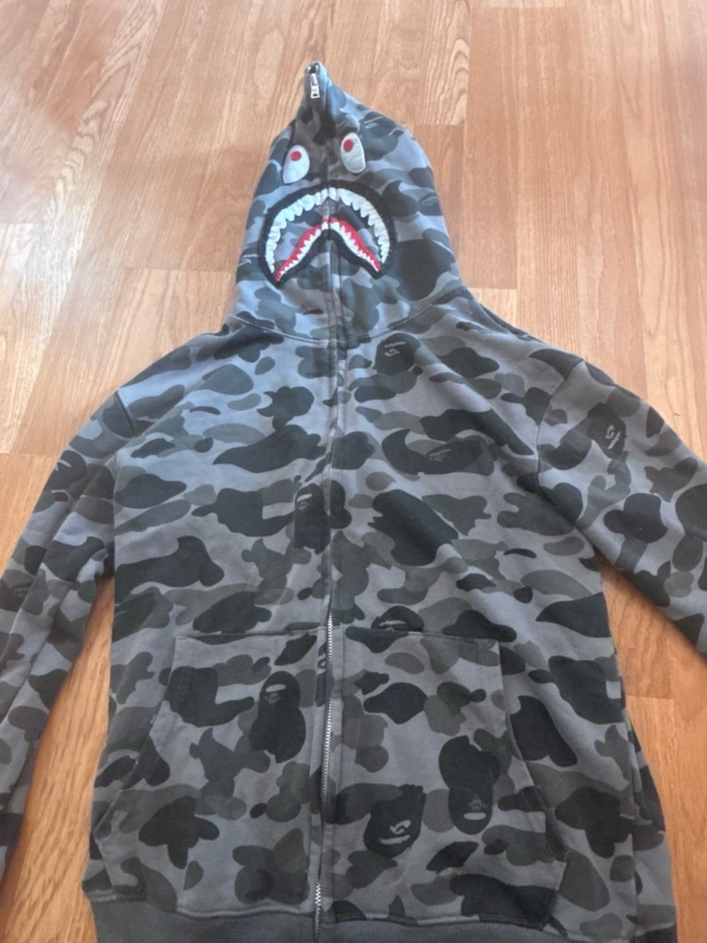 Bape Gray Camo Shark Full-Zip Hoodie